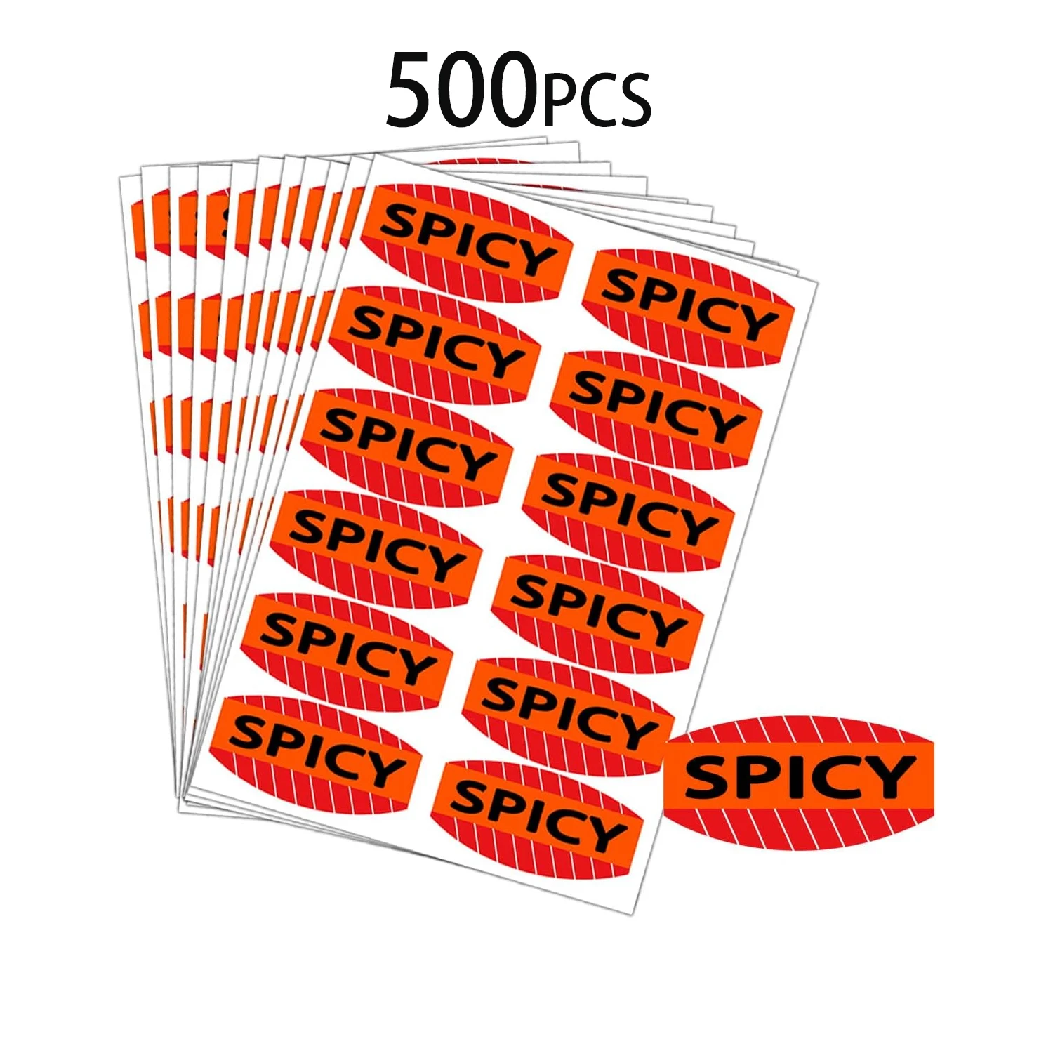 Spicy Stickers 1 *2 Inch Spicy Grocery Store Food Labels for Spicy Grocery Store Food Warning Labels Hot Labels 500Pcs