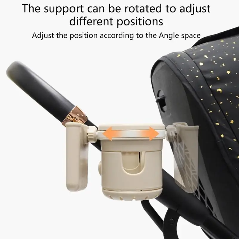 

Removable Cup & Phone Holder Secure & Adjustable Large Cup Holder with Phone Storage Simple Installation for Stroller