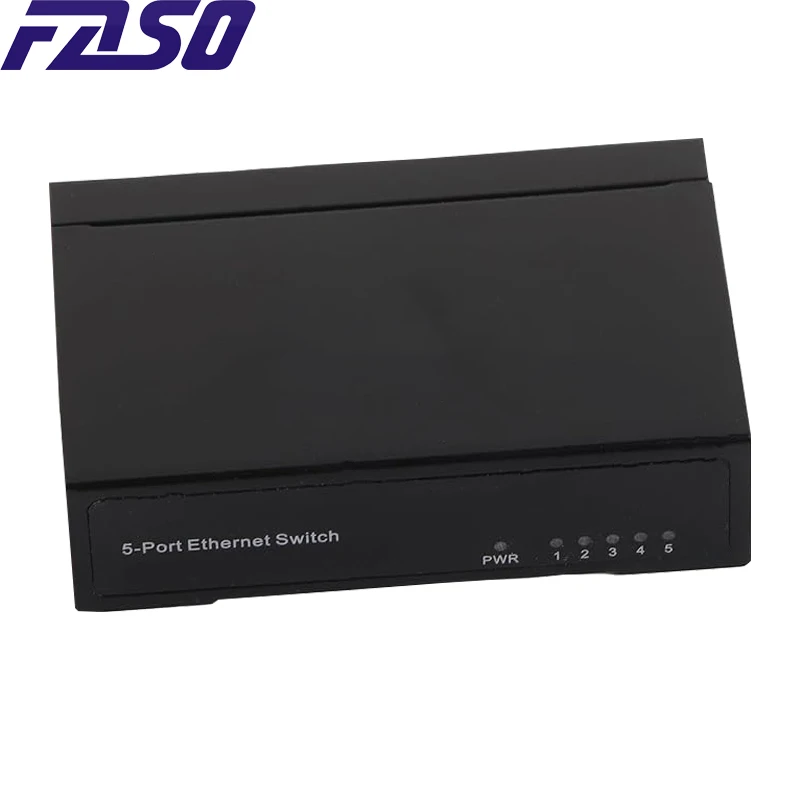 Switch di rete Ethernet a 5 porte 10/100/1000 Mb Guscio in ferro Supporta full duplex/metà duplex RJ45 MDI/MDIX Adatto per ufficio domestico