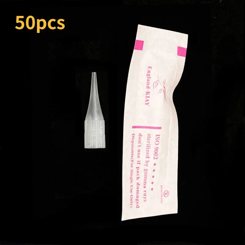 

50pcs 1RL Tattoo Tips Eyebrow Needles Caps Nozzle for Permanent Makeup Eyebrow Lip Giant Sun Machine Sunshine Tattoo Machine