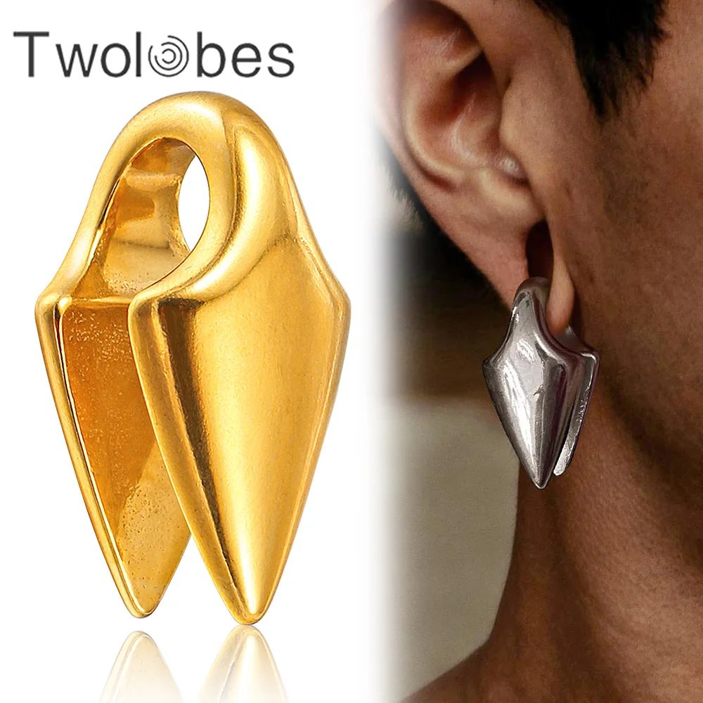 Twolobes 2PCS Sharp Cone Ear Hangers Weights 316 Stainless Steel Piercing Body Jewelry Gauges Plugs Stretcher Lobe Punk Hip-Pop