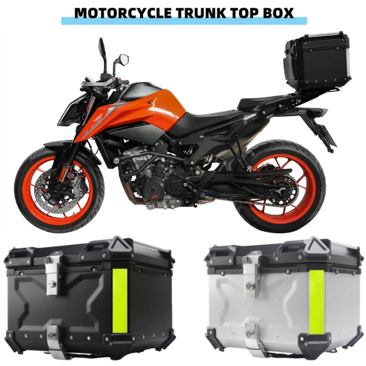 45L,55L,65L Motorcycle Top Box Aluminium Alloy Motorcycle Trunk Helmet Box Waterproof Motorbike Tail Box Luggage Storage Cases