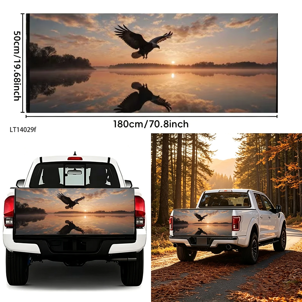Summer Seaside Palm Coast Landscape Pickup Tailgate Decal Waterproof Vinyl Universal Truck Offroad Rear Gate Exterior Mod Decor
