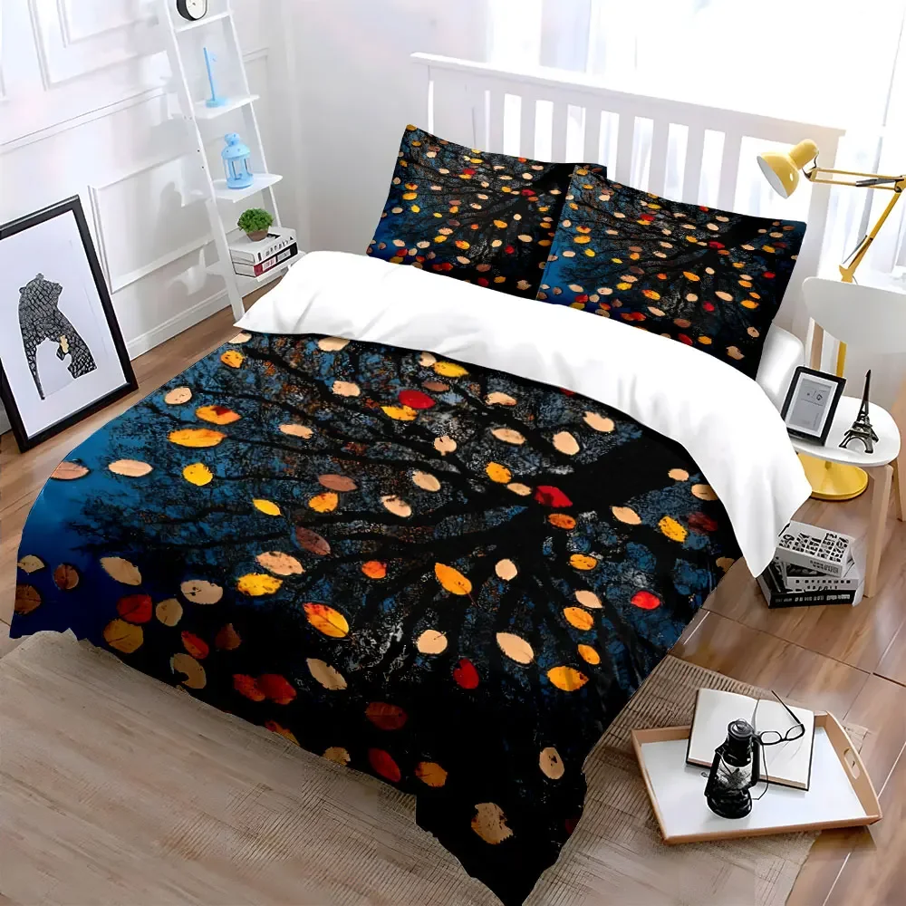 

Autumn Leaves Reflection Decor Set Soft Comfortable Duvet Cover Bedding Set Included 1*Duvet Cover & 2*Pillowcases, gift