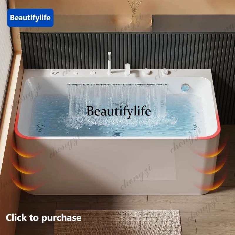 Arc edge bathtub household acrylic square surf massage adult independent Japanese bath bucket