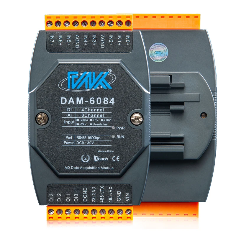 

DAM-6084 4/8-way analog input switch output module rs485 analog input mixed acquisition card modbus