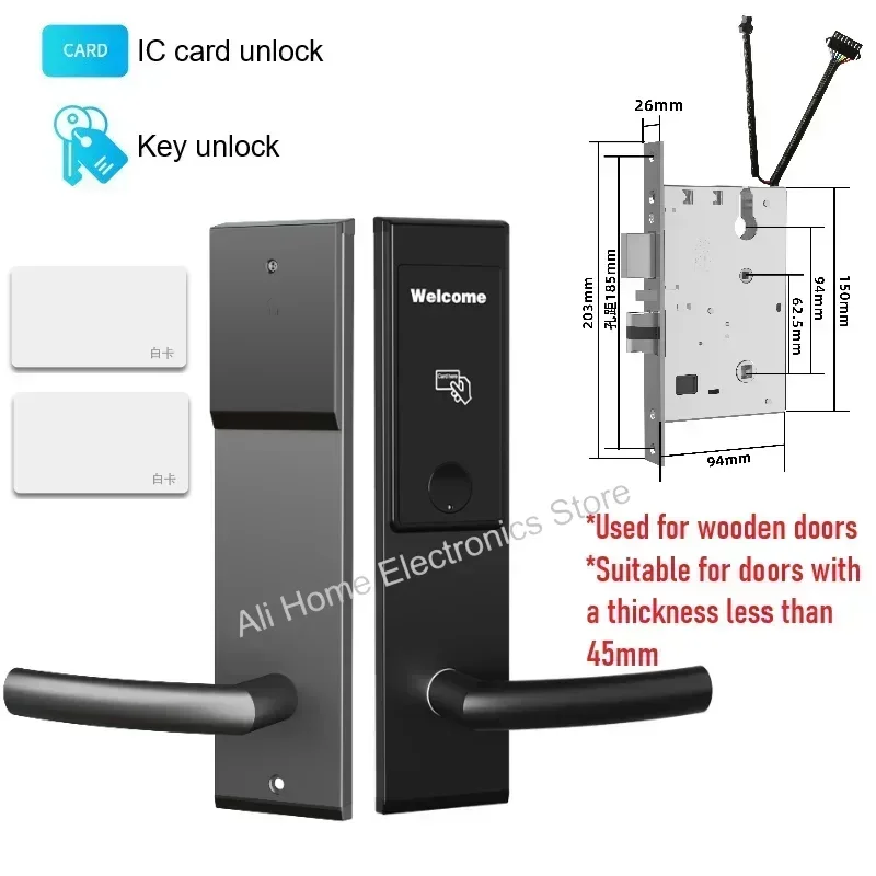 Hotel Door Lock Smart Magnetic Card Induction Lock Hotels Homestays Apartments Wooden Door Locks with Key cerradura electrónica