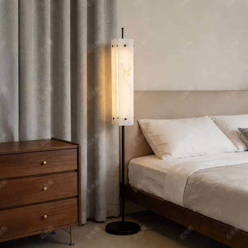 Modern simple living room sofa next to bedroom study ambient light