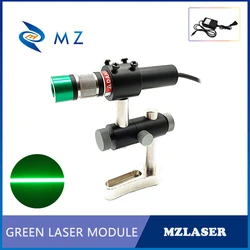 Green Line Laser Diode Module Adjustable Focusing D18mm 520nm 100mw 200mw 12V 24V 5Degrees Industrial Laser With Bracket+Adapter