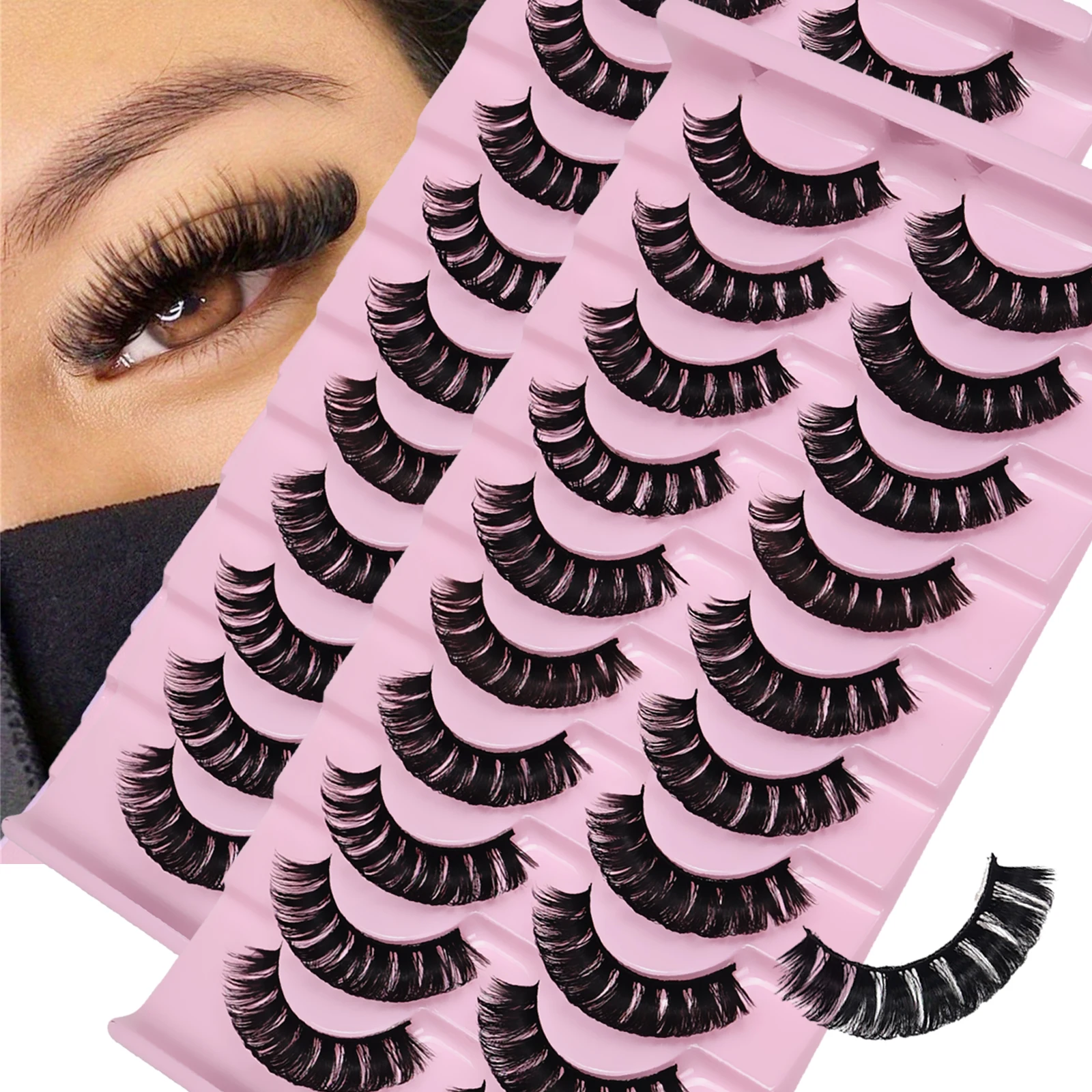 20 Paare/2 Pack Flauschige Gefälschte Wimpern Wispy Falsche Wimpern Dickes Volumen Gefälschte Wimpern Lockige Gefälschte Wimpern