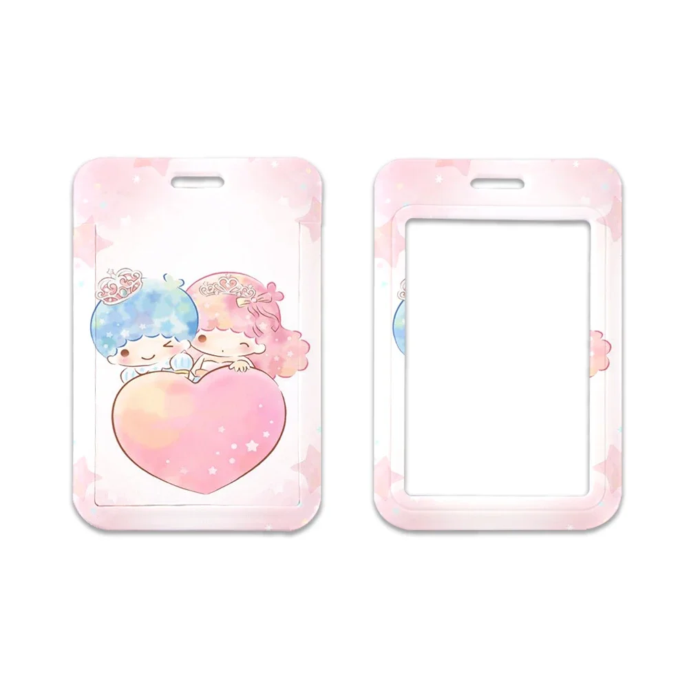 Little Twin Stars Card Holder Lanyards Girl Retractable Clip Neck Strap Credit Card Case Boy ID Badge Holder Keychain Credential