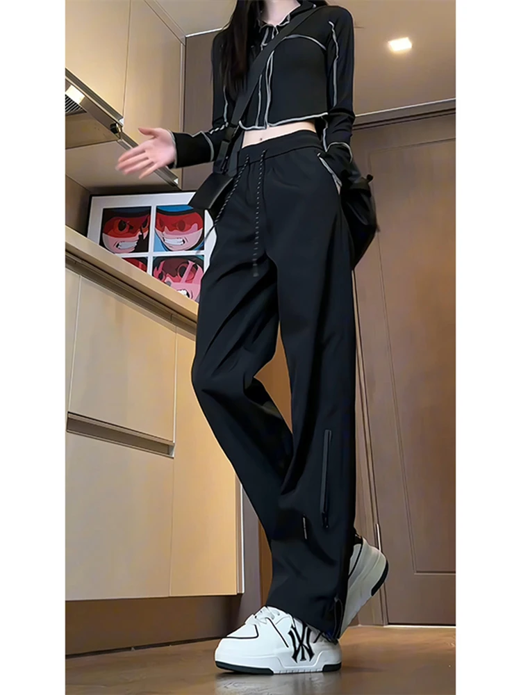 Pantalon de randonnée imperméable et coupe-vent pour femme, jambe droite, style américain, pantalon de travail fonctionnel, tenue de printemps pour l'escalade en montagne...