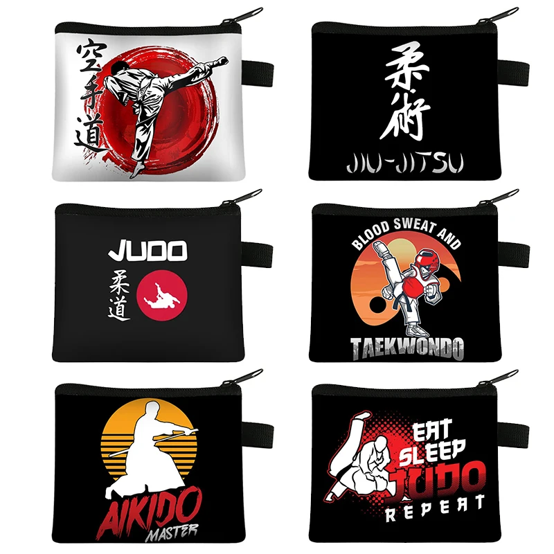 

Martial Art Judo / Taekwondo / Karate / Aikido Print Coin Purse Women Wallets Money Coin Bag Key Earphone Holder Purses Gift