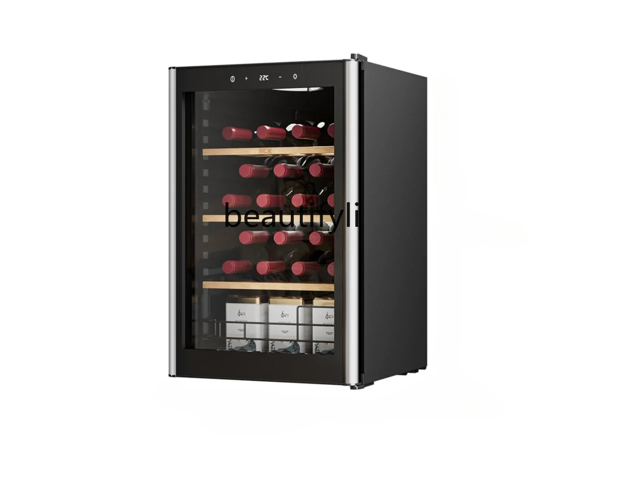 Wine cabinet constant temperature and humidity household tea embedded ultra-thin small ice bar refrigerated living room