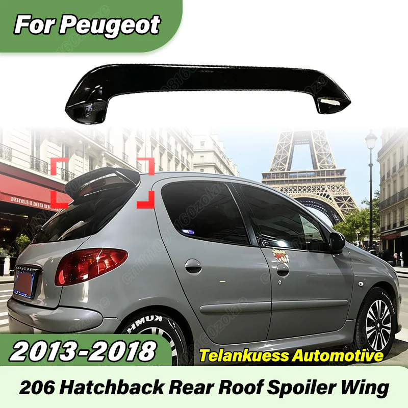 

For Peugeot 206 207 Hatchback 2013 2014 2015 2016 2017 2018 Car Rear Spoiler Two Box Large Roof Tail Wing Body Modification Kit