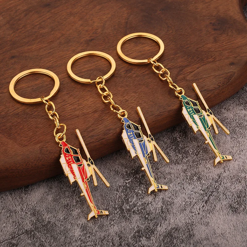 Helicopter key chain metal Keychain Car Key Chain aircraft modeling Key Ring Birthday Gift For Man Women