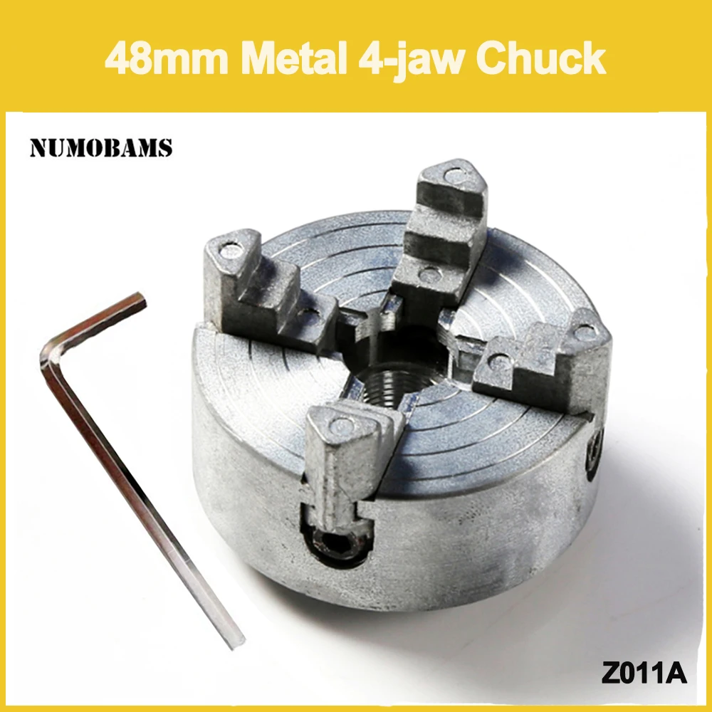 Z011A Mini Metal 4-Jaw Chuck/48mm 4 Jaw Cartridge/1.8~56mm/12~65mm Clamping Diameter