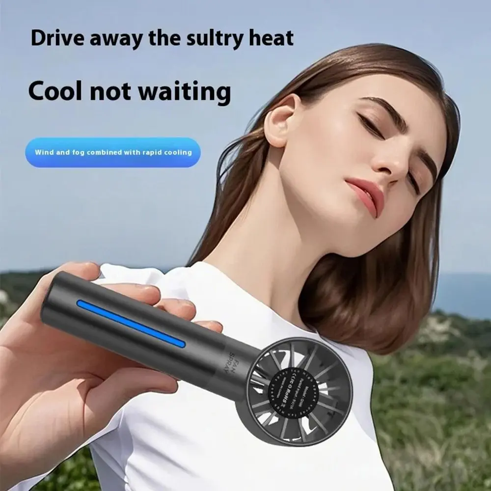 

Strong Wind High-speed Spray Fan Rechargeable 5 Speed Adjustable Portable Handheld Fan Low Noise Multifunctional