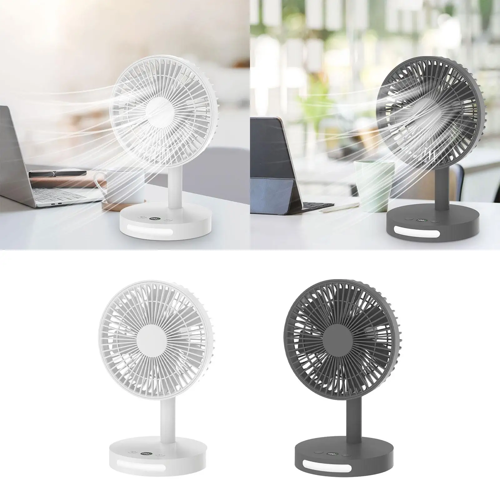 USB Desk Fan 4 Standard Speed Silent Cooling Fan for Office Outdoor Car