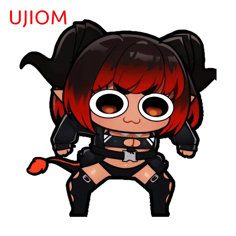 UJIOM Meru Cute Demon Girl Wall Sticker Trendy Popular Attractive Scratch Proof Edgy Decal Delicate Adhesive Wallpapers Decor