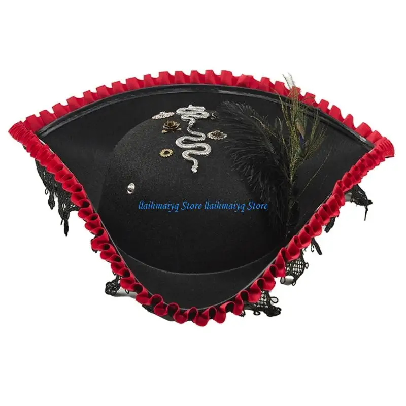 573B Themed Party Accessory Pirate Hat With Portable Designs And Eye Catching Ornament