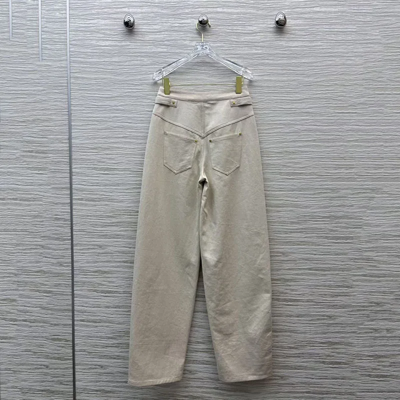 Women's Denim Pants, High-Waisted Straight-Leg Wide-Leg Washed Jeans, High-Quality Versatile Trousers, Winter, New Arrival, 2025