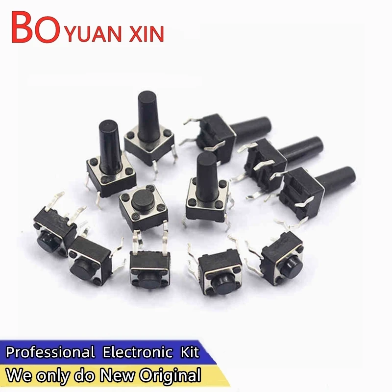 20PCS 6*6 Tact Switch 6x6x4.3MM /5/6/7/8/9/10/11/12/13/14/22MM Tact Switch Push Button 4PIN Micro Switch For Induction Cooker