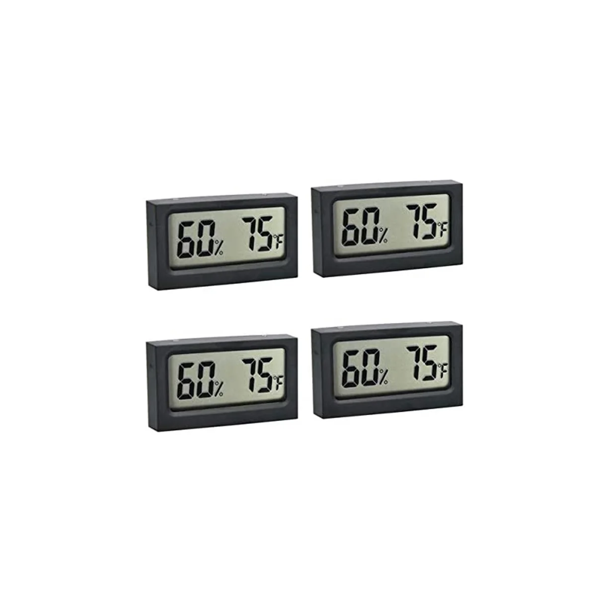 

4PCS Vehicle Reptile Thermometer S-WS05 Mini Electronic -Hygrometer for Fish Tank ℃/℉ Black