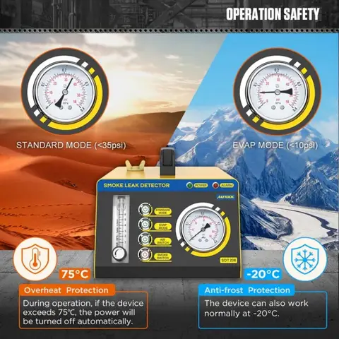 2023 New Original AUTOOL SDT208 Car Smoke Leak Detector Vehicle Engine Pipeline Leakage Detector Pipe Check Tool 6 best sales sdt208 - №3