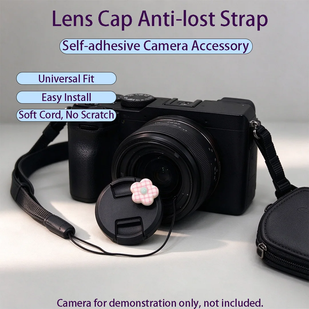 Portable Lightweight Lens Cap Holder Strap Anti Lost Tether for Travel Outdoor Mirrorless Camera Gift Outdoor Accessory