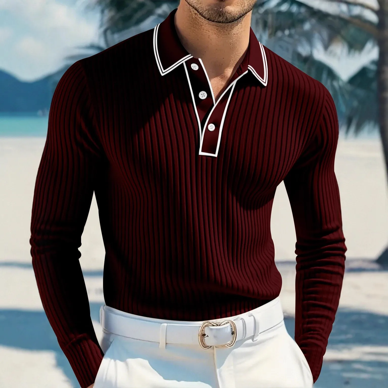 

Men's Shirt Casual Clothing Striped Navy Blue Shirts Light Slim Fit Long Sleeve T For Man Men Clothes T-shirt Male