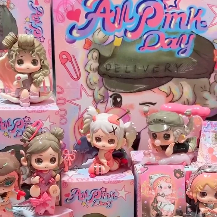 

Розовая юбилейная серия, слепая коробка, игрушки, милые украшения, праздничные подарки, кавайные игрушки для девочек, аниме, экшн-фигурка, загадочная коробка-сюрприз