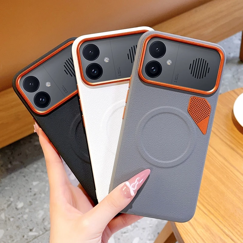 

For Xiaomi Redmi K90 Max Case Magnetic PU Leather Cover +PC Heat Dissipation Cover with Metal Camera Lens for Redmi K90 Max