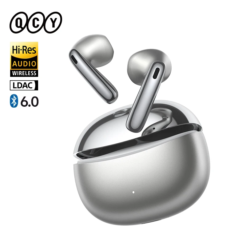 QCY AilyBuds E50 Wireless Earbuds BT 6.0 Adaptive Hybrid ANC Spatial Sound Earphones Bass Boost In-Ear Detection Headphone 40Hrs
