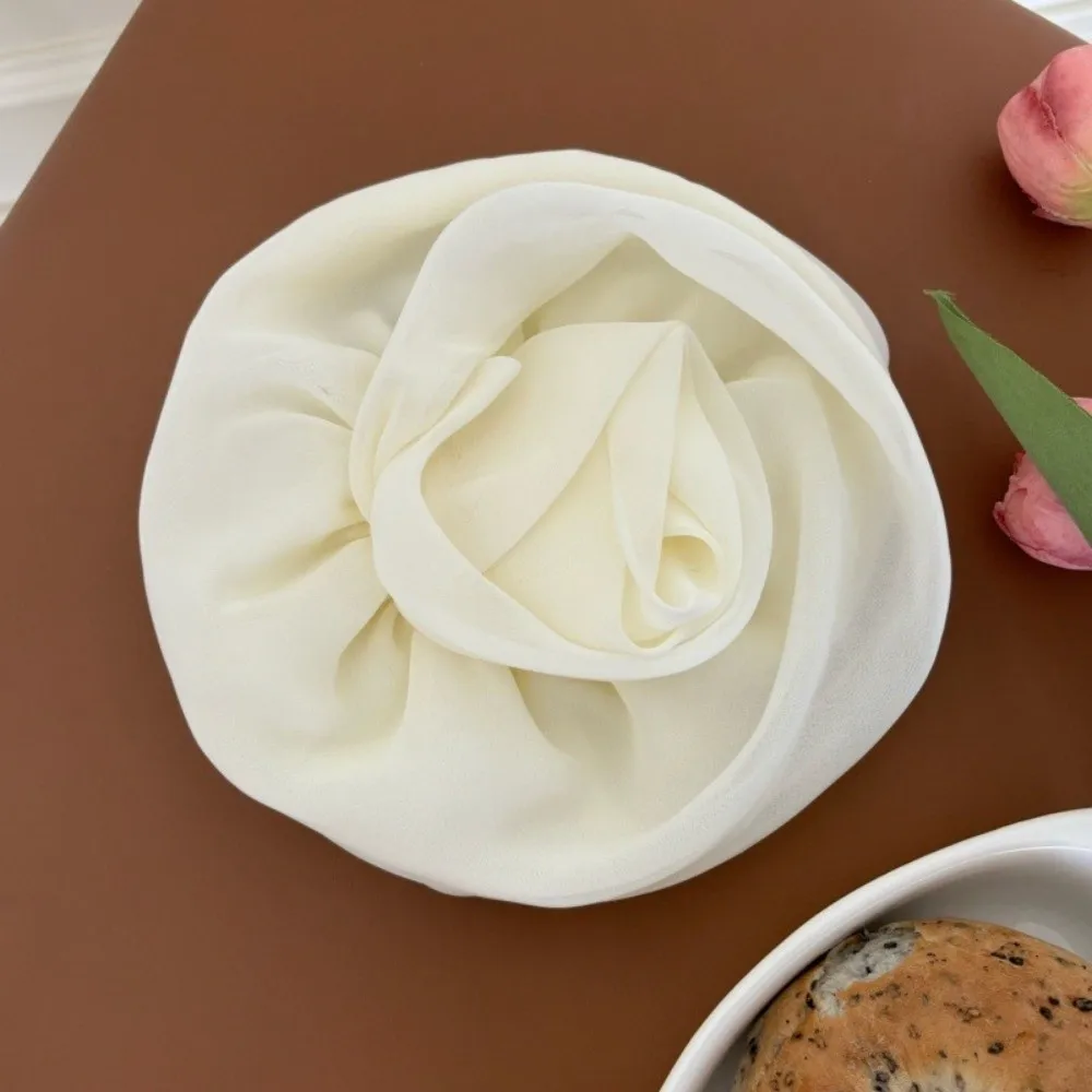 

Fashion French Chiffon Hairpin Yellow Large Rose Flower Hair Clips Sweet Purple Women Barrette Girls