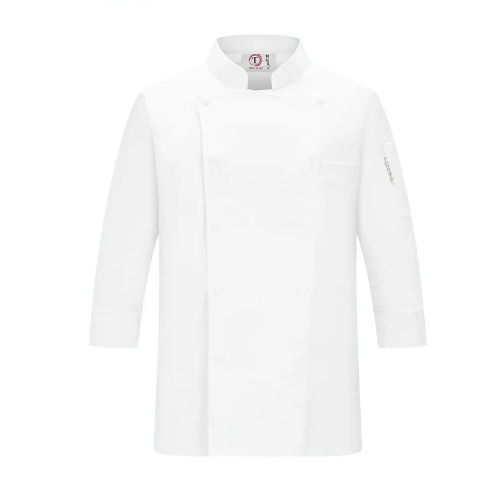 Executive Kitchen Chef Jacket Long Sleeve Chinese Button Design Durable Breathable Restaurant Catering Workwear