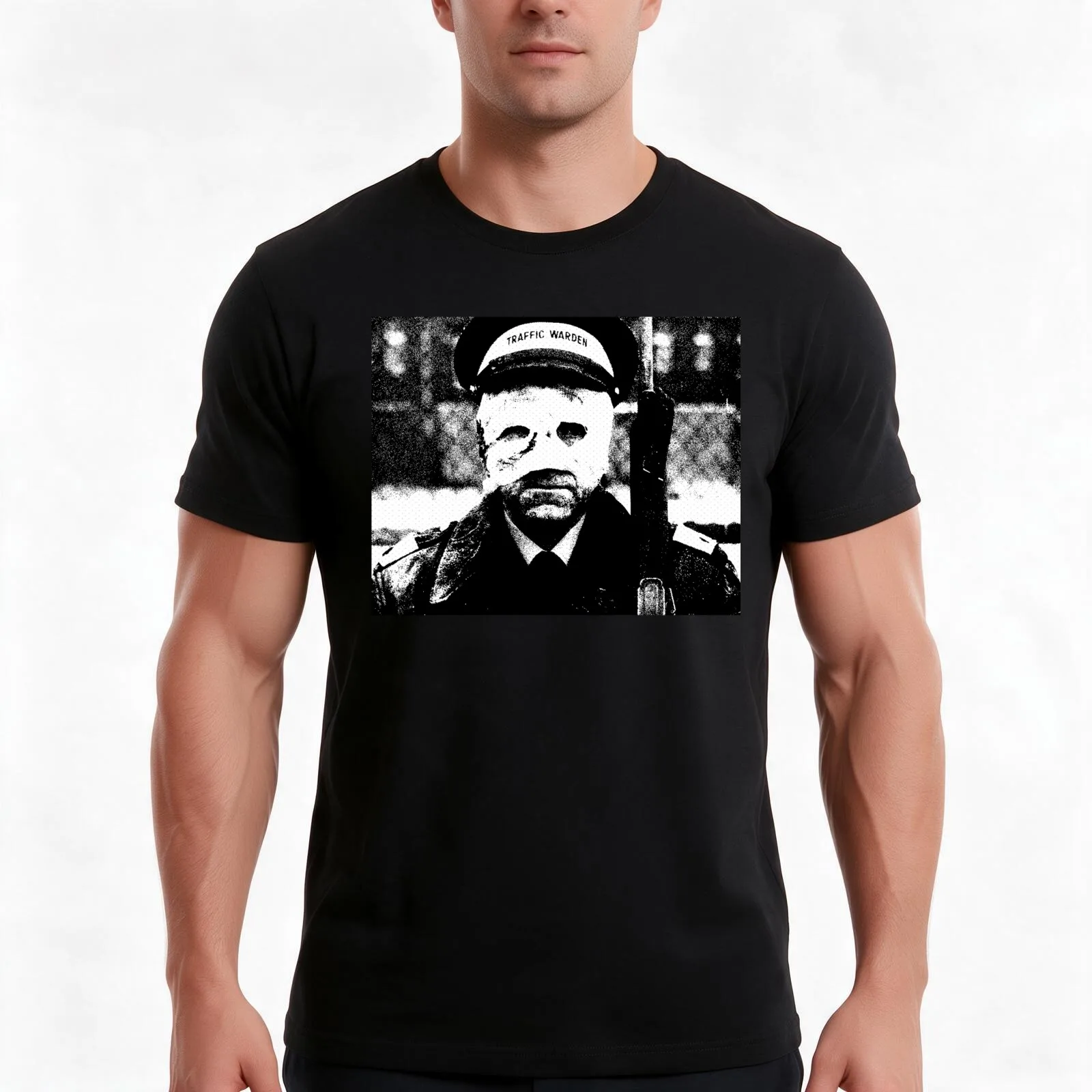 Threads Traffic Warden T-Shirt Summer Casual Cotton Tee Oversized Streetwear Tops Vintage Graphic Print Unisex Men Women