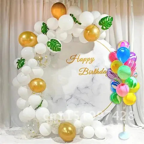 98pcs White Metal Latex Air Balloons Balloon Garland Arch Baby Shower Birthday Party Decoration Kids Adult Wedding Xmas Supplies