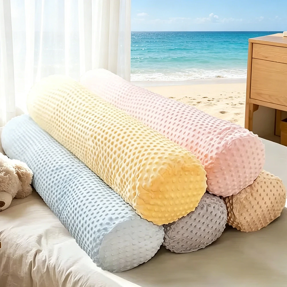 60/100/150cm Round Long Body Pillow, Plush Fabric Cylindrical Cushion for Bed Sofa, Seat Waist Cushion for Leg Back Neck Bolster