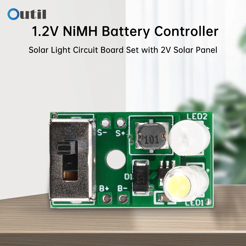 

1.2V Nickel Hydrogen Battery Controller Solar Light Circuit Board with 2V Solar Panel for Ceramic Lawn Light Circuit Control