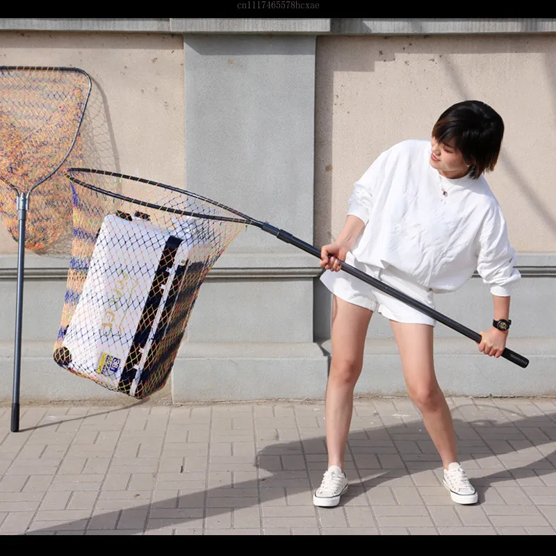 Large Object Giant Fish Fishing Net Anti-hanging and Retractable Ultra-light Ultra-hard Bold Aluminum Alloy Copying Net