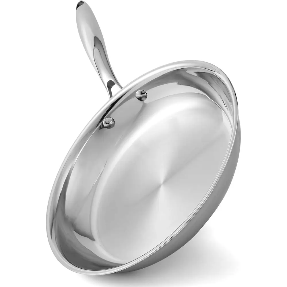 

Сковорода из нержавеющей стали, нетоксичная, совместима со всеми типами плит, подходит для духовки, долговечная посуда (10 дюймов)