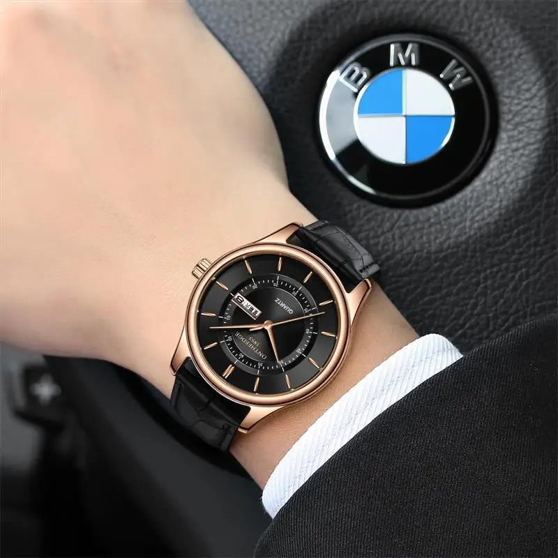 Men's Watches Top Brand Luxury Men Wrist Watch Leather Quartz Watch Sports Waterproof Male Clock Rose Gold Relogio Masculino New
