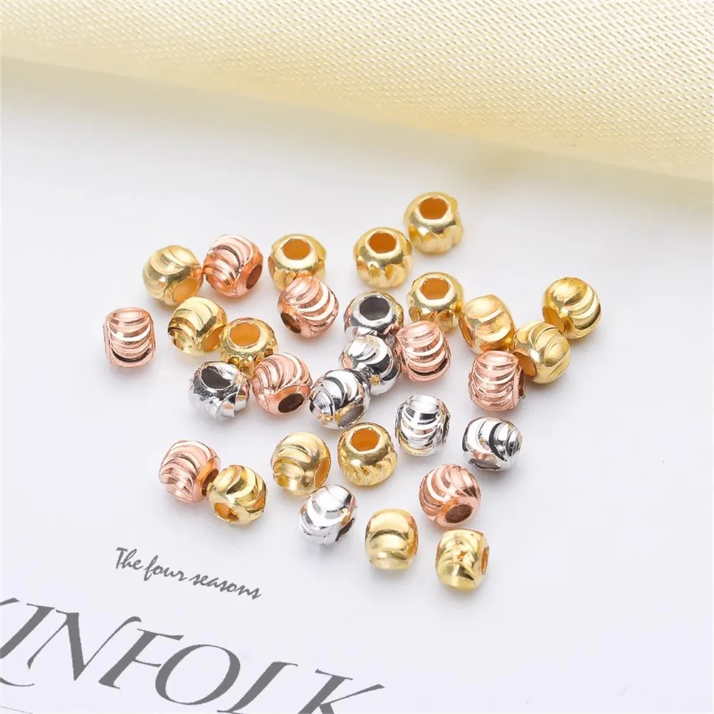 DIY Pearl Accessories S925 Sterling Silver Flower Beads Not Allergic and Fading String Pearls Beads Small Gold Beads Z002