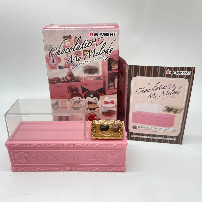 2026 New Re-ment My Melody Kuromi Chocolate Workshop Miniature Scene Rooms Decorations Collect Tabletop Ornaments Birthday Gifts view 6