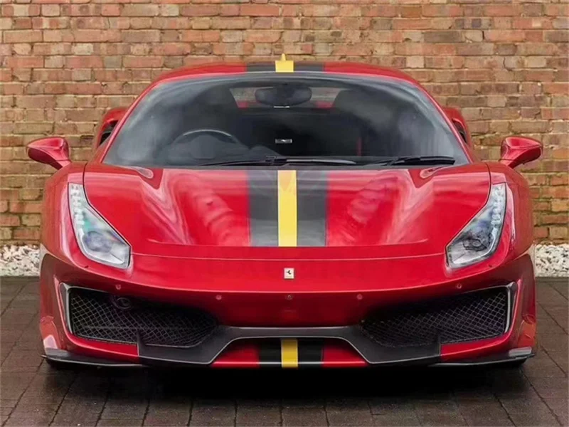 Pista Style Dry Carbon Fiber Front Bumper Rear Bumper Side Skirt Hood Body Kit 09-16 for Ferrar 488