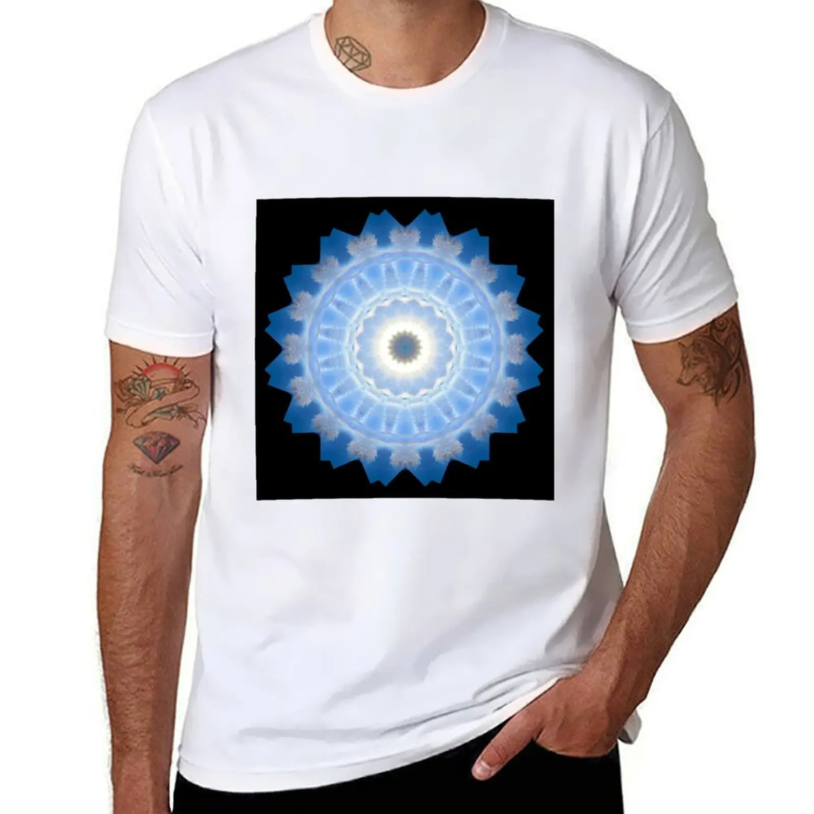 

Sun Halo Mandala T-Shirt man t shirt heavy cotton t shirts with prints T-Shirt
