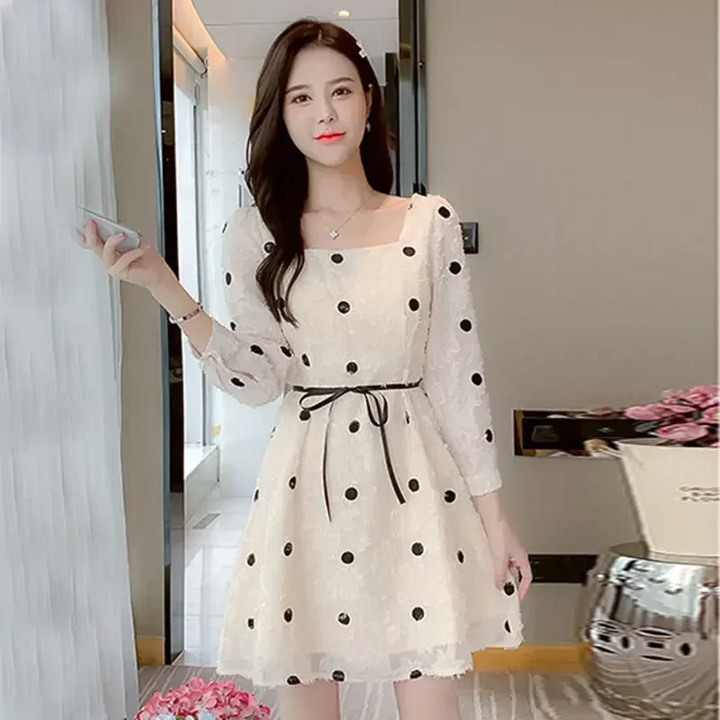 A Line Korean Fashion Dresses for Women New Sensual Sexy Chic and Elegant Pretty Y2k On Sale Clearance X Woman Long Sleeve Dress