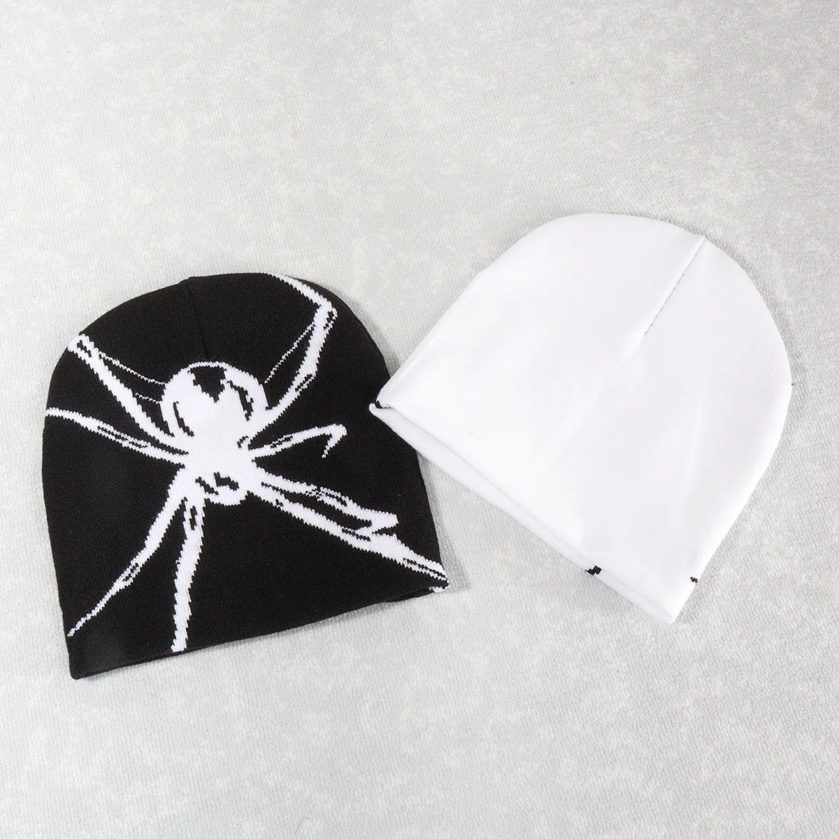 5Pcs New Autumn and Winter Big Spider Wool Hat Cross-border Spider Web Warm Men's and Women's Outdoor Cold Hat Knitted Hat