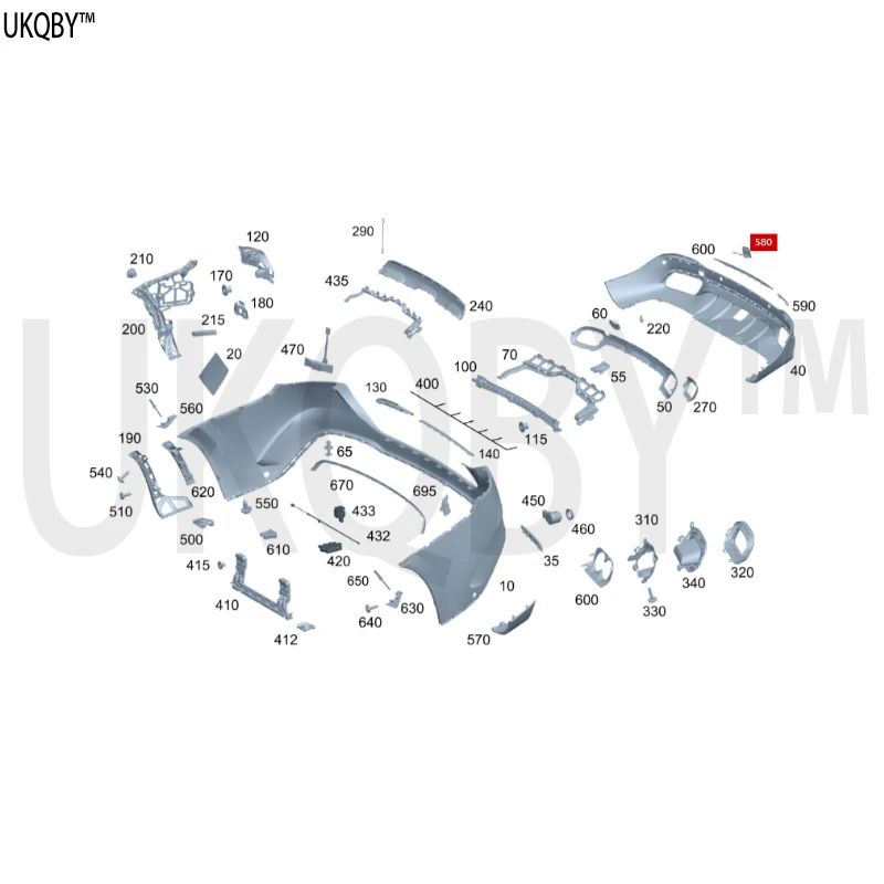 Me rc ed es Be nz A1678852703 غطاء حلقة المقطورة الخلفية غطاء حلقة المقطورة A1678854310 #2